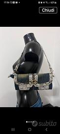 Borsetta Vintage Y2K in denim blu