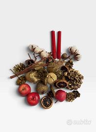 Lotto Decorazioni Natale Centrotavola Pigne Oro