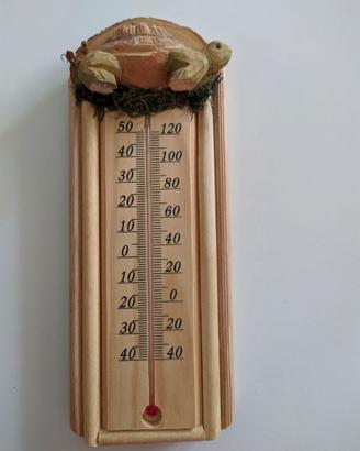 Termometro in legno con tartaruga