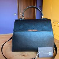 Borsa nera in pelle saffiano