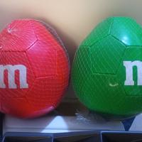 2 palloni M&M'S ovali nuovi con retina cartellino