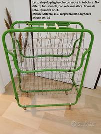 Letto singolo pieghevole in rete