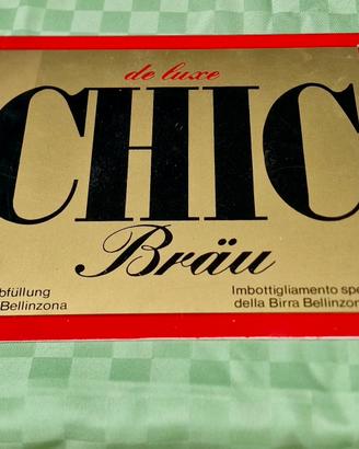 Targa Pubblicitaria Vintage CHIC Bräu Bellinzona