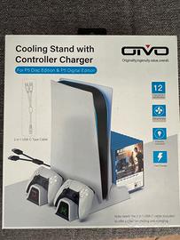 Supporto con ventola e ricarica controller per Ps5