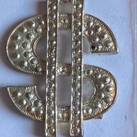 Collana argentata con dollaro RAP HIP HOP Nuova