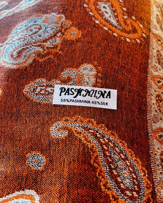 Pashmina decorata pregiata 55% pashmina 45% seta