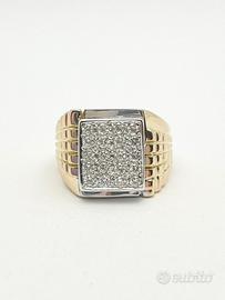 Anello uomo oro 18 kt diamanti naturali (C)