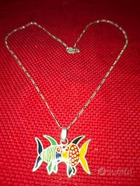 AIROLDI + UNOAERRE COLLIER ARGENTO 925 PESCIOLINI 