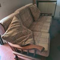 divano tre posti in legno stile country