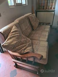 divano tre posti in legno stile country