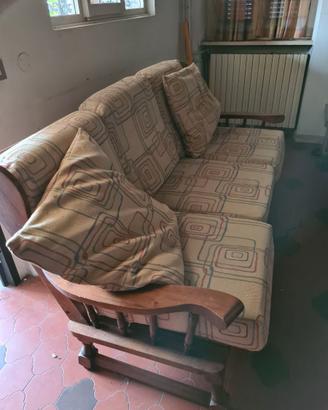 divano tre posti in legno stile country