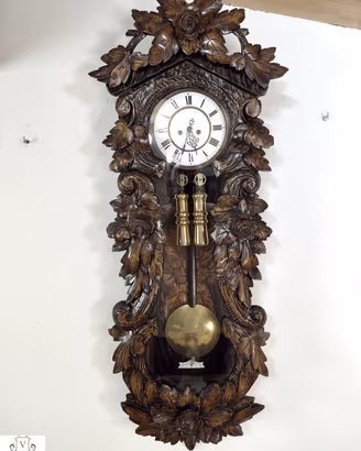 176384  Antico Orologio a pendolo con Pesi