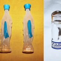 Acqua Santa LOURDES: 2 Bottiglie statua, Miniatura