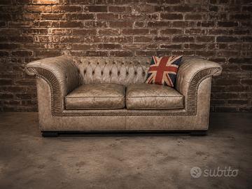 Divano Chester Chesterfield club inglese in pelle 