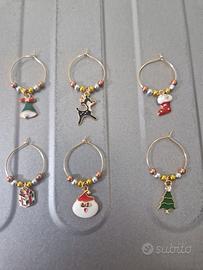 Set 6 Segna bicchieri tema natalizio