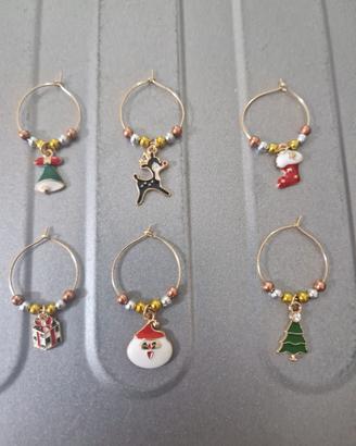 Set 6 Segna bicchieri tema natalizio