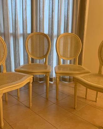 Sedie In Stile Luigi XVI con 2 set di cuscini