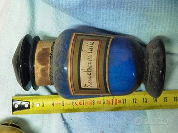 antico vaso blu da farmacia 