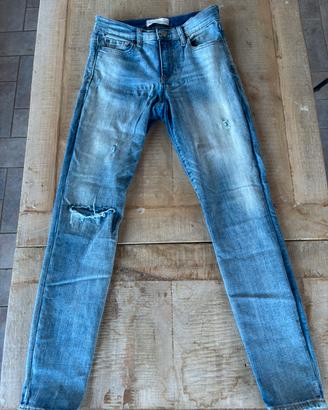 Jeans donna GAP 1969 True Skinny 25r effetto used