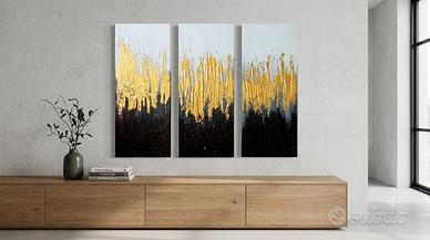 Tris di quadri materici "Light & shadows"