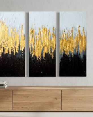Tris di quadri materici "Light & shadows"