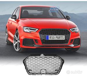 GRIGLIA AUDI A3 8V 16-19 LOOK RS3 NERO CROMATO ABS