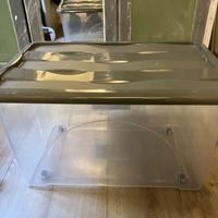 Contenitore portaoggetti in plastica con rotelle