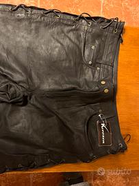 Pantaloni biker kerozen in pelle