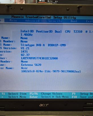 Notebook  Acer  Extensa 5620  (leggete  bene)