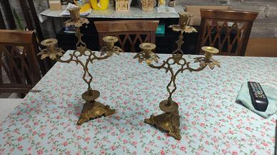 Coppia Candelabri Vintage a 3 Fiamme