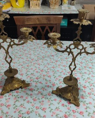 Coppia Candelabri Vintage a 3 Fiamme
