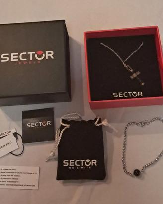Set Gioielli SECTOR Uomo - Collana Croce+Bracciale