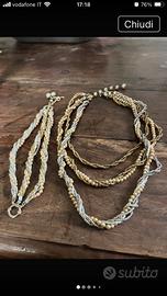 Parure collana bracciale in perline