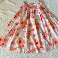 Gonna midi al polpaccio in cotone a fiori Mohito