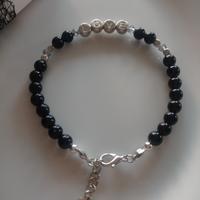 Bracciale uomo Unisex con Onice nera scritta LOVE 
