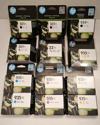 LOTTO 12 CARTUCCE ORIGINALI HP – 301XL / 934XL / 9