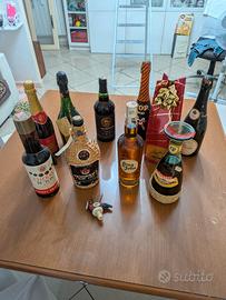 collezione bottiglie di alcolici, vintage anni 80