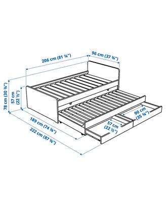 Letto IKEA SLÄKT con Letto Estraibile e Cassetti