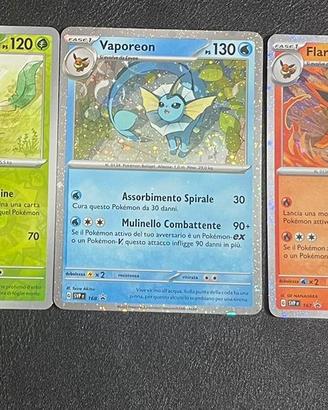 Lotto 5 Eeveelutions Holo - Eevee, Leafeon, Vapore