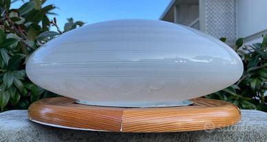 Plafoniera in vetro e legno diametro 32 cm