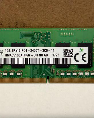 RAM Notebook SK hynix 4GB DDR4 2400MHz SODIMM – Me