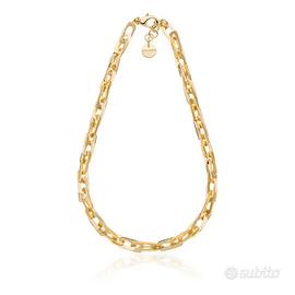 Collana in bronzo dorato lucido lunga 45 cm 2346