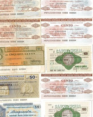 Lotto di 68 mini assegnia - anni 70