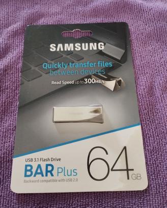 Samsung USB Bar Plus Flash Drive 64Gb ARGENTO