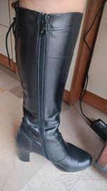 Stivali da donna 36/37, pelle nera, Nero Giardini