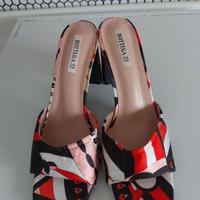 Sadalo ciabattina elegante in raso multicolore