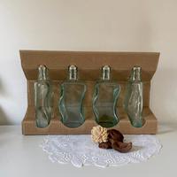 4 Bottiglie vetro sagomate
