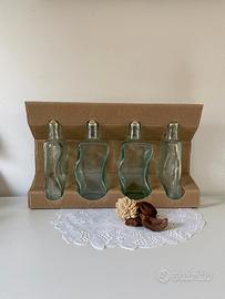 4 Bottiglie vetro sagomate