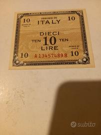 Biglietto 10 lire Allied Military Currency 1943