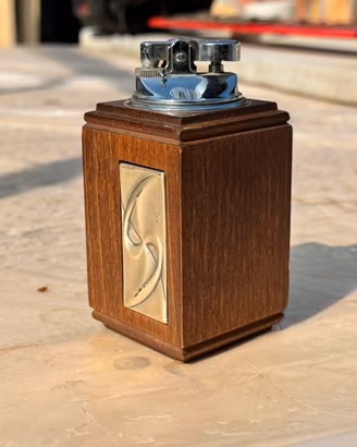 Accendino da Tavolo Vintage - Argento 925 e Legno